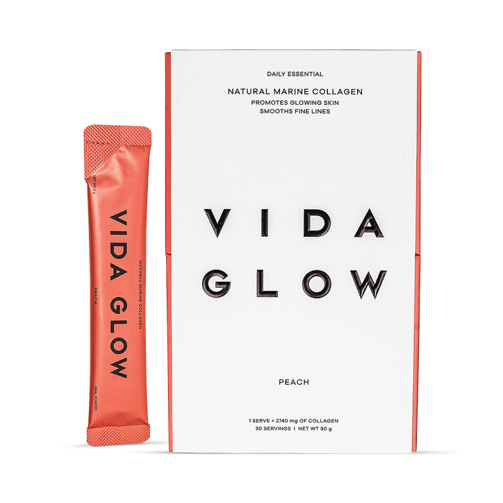Natural Marine Collagen Sachets - Peach – Vida Glow | SupplyNest Canada