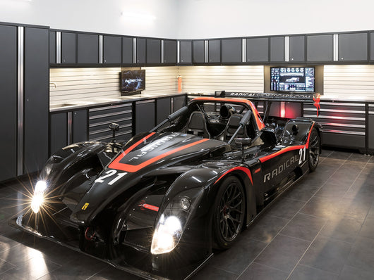 Pro Series 6 Piece Cabinet Set with Base, Wall Cabinet, Locker and Utility Cart