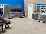 Pro Series 6 Piece Cabinet Set with Base, Wall Cabinet, Locker and Utility Cart