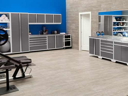 Pro Series 6 Piece Cabinet Set with Base, Wall Cabinet, Locker and Utility Cart