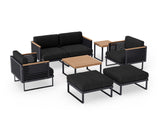 Monterey 6 Seater Chat Set with Coffee Table and Side Table