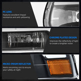 YITAMOTOR® 1999-2002 Chevy Silverado LED DRL Headlights Bumper Lamps Black Housing