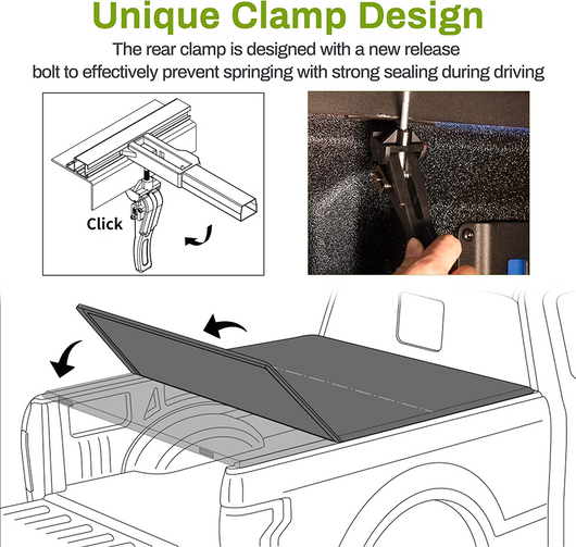 YITAMOTOR® 2015-2024 Ford F-150 F150 (Excl. Raptor Series) 6.5ft Soft Tri-fold Truck Bed Tonneau Cover