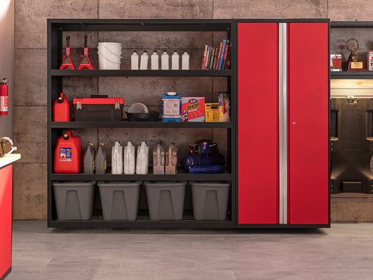 Pro Series 6 Piece Cabinet Set with Base, Wall Cabinet, Locker and Utility Cart
