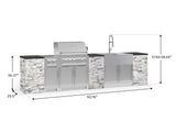 Outdoor Kitchen Signature Series 11 Piece Cabinet Set with Dual Side Burner, Sink, Platinum Grill and Grill Cabinet