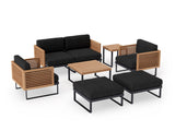 Monterey 6 Seater Chat Set with Coffee Table and Side Table