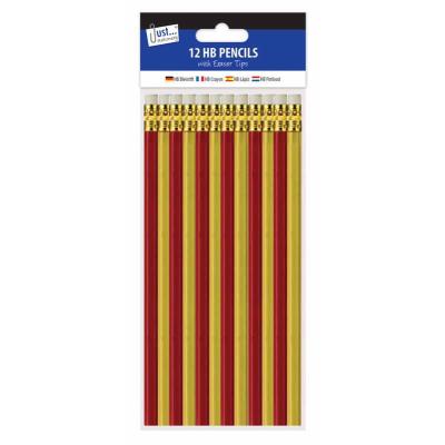 Pencils with Erasers 12 HB