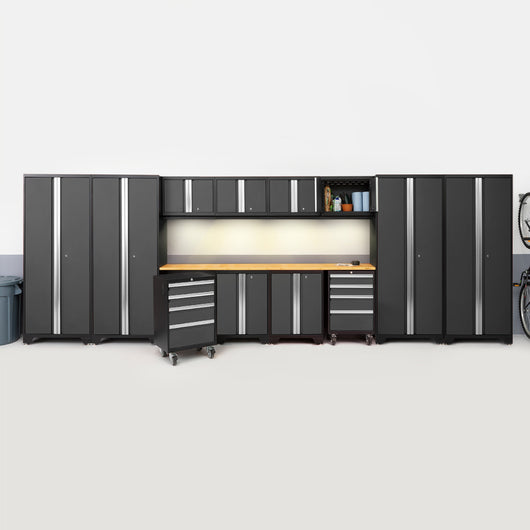 Bold Series 14 Piece Cabinet Set with Tool, Base, Wall Cabinets and 30 in. Lockers
