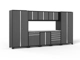 Pro Series 9 Piece Cabinet Set with Wall, Base, Tool Drawer, Multi-Function Cabinet, Lockers, and 84 in. Worktop