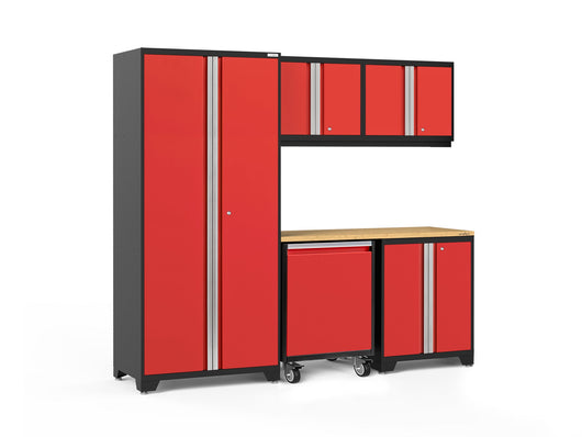 Pro Series 6 Piece Cabinet Set with Base, Wall Cabinet, Locker and Utility Cart