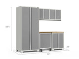 Pro Series 6 Piece Cabinet Set with Base, Wall Cabinet, Locker and Utility Cart