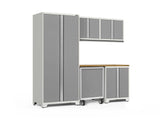 Pro Series 6 Piece Cabinet Set with Base, Wall Cabinet, Locker and Utility Cart