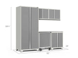 Pro Series 6 Piece Cabinet Set with Base, Wall Cabinet, Locker and Utility Cart