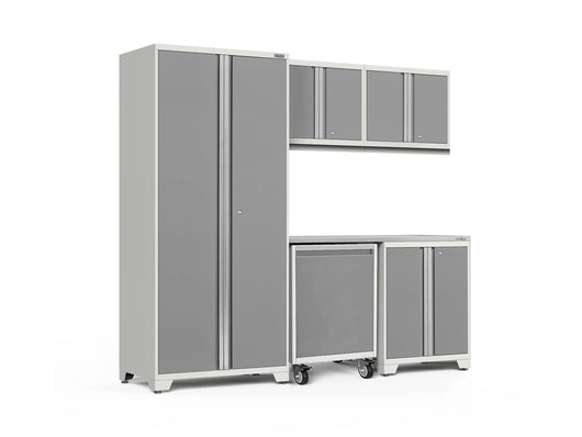 Pro Series 6 Piece Cabinet Set with Base, Wall Cabinet, Locker and Utility Cart