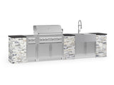 Outdoor Kitchen Signature Series 11 Piece Cabinet Set with Dual Side Burner, Sink, Platinum Grill and Grill Cabinet