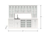 Home Wet Bar 13 Piece Cabinet Set with Wall, Wide Display, Sink Cabinet, Sink, Faucet and Melamine Countertop - 21 in.