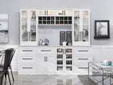 Home Wet Bar 13 Piece Cabinet Set with Wall, Wide Display, Sink Cabinet, Sink, Faucet and Melamine Countertop - 21 in.