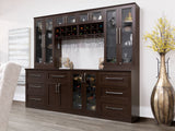 Home Wet Bar 13 Piece Cabinet Set with Wall, Wide Display, Sink Cabinet, Sink, Faucet and Melamine Countertop - 21 in.