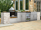 Outdoor Kitchen Signature Series 9 Piece Cabinet Set With Kamado, Platinum Grill and Grill Cabinet