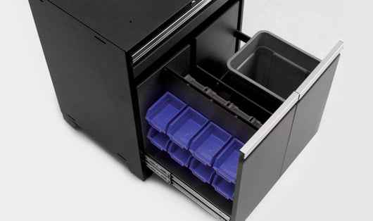 Pro Series 7 Piece Cabinet Set with Base, Wall, Tool Drawer Cabinet, Lockers and 56 in. Worktop