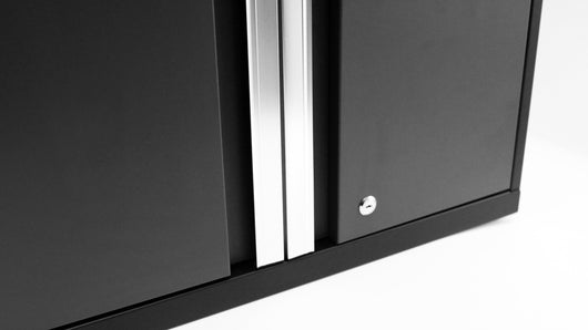 Pro Series 14 Piece Cabinet Set with Lockers, Base, Wall, Tool Drawer Cabinets and 56 in. Worktop