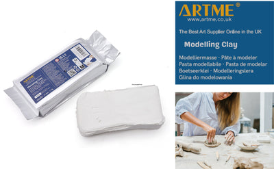 ARTME Air Dry Clay White 1000g (500g x 2pk) Modelling Clay Air Hardening