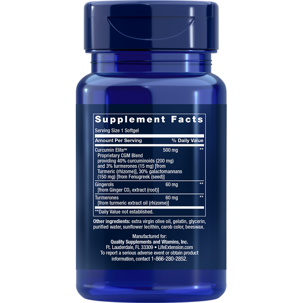 Advanced Curcumin Elite with Ginger & Turmerones (30 Softgels)