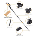 Aluminium Folding Hiking Sticks