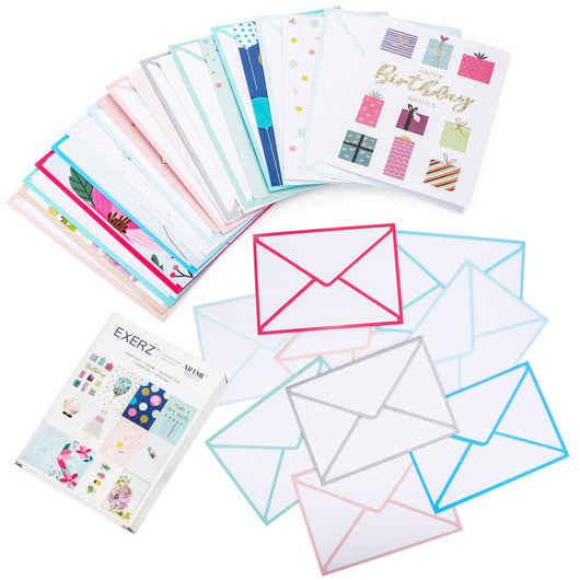 ARTME 12 Assorted Greeting Cards Multipack All Occasions - Handmade - Birthday, Thank You, Mother’s Day, Blank