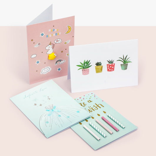 ARTME 12 Assorted Greeting Cards Multipack All Occasions - Handmade - Birthday, Thank You, Mother’s Day, Blank
