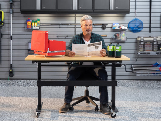 56 in. Manual Adjustable Height Worktable