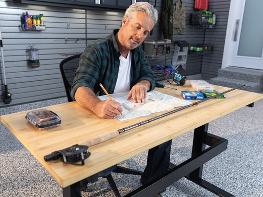 56 in. Manual Adjustable Height Worktable