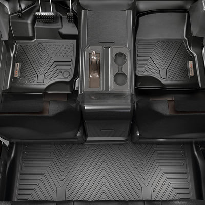YITAMOTOR® 17-23 Honda Ridgeline Crew Cab Floor Mats Cargo Liner, Custom-Fit Black TPE 1st, 2nd & 3rd Row All-Weather Protection