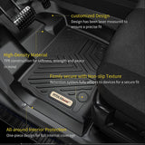 YITAMOTOR® 17-23 Honda Ridgeline Crew Cab Floor Mats Cargo Liner, Custom-Fit Black TPE 1st, 2nd & 3rd Row All-Weather Protection