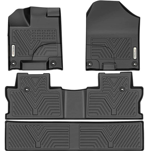 YITAMOTOR® 17-23 Honda Ridgeline Crew Cab Floor Mats Cargo Liner, Custom-Fit Black TPE 1st, 2nd & 3rd Row All-Weather Protection