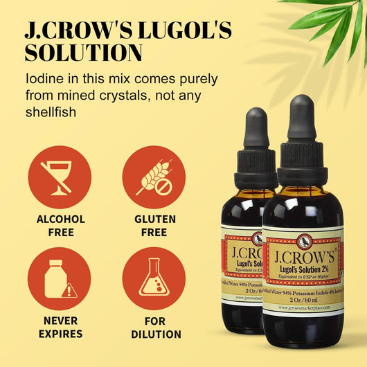 J.Crow’s Lugol’s Solution of Iodine 2oz | High Purity Iodine Drops – UK Stock Fast Delivery