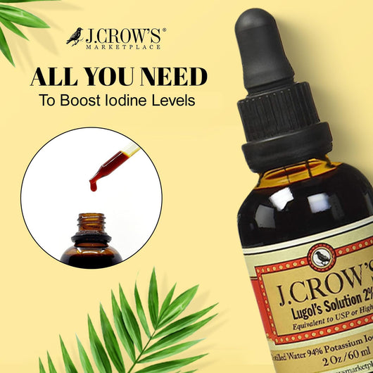 J.Crow’s Lugol’s Solution of Iodine 2oz | High Purity Iodine Drops – UK Stock Fast Delivery