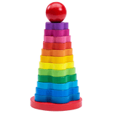 Stacking Rings Toy - Wooden Rainbow Toy
