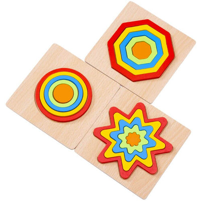 Rainbow Shape Puzzles - Wooden Shape Sorters