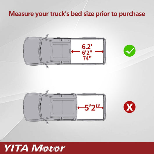 YITAMOTOR® Soft Roll Up Truck Bed Tonneau Cover for 2015-2022 Chevy Colorado/GMC Canyon, Fleetside 6.2 ft Bed
