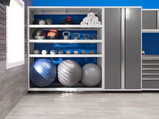 Pro Series 6 Piece Cabinet Set with Base, Wall Cabinet, Locker and Utility Cart