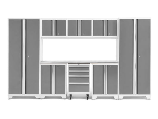 Bold Series 9 Piece Cabinet Set with 2 Base, Tool, Wall Cabinets and 30 in. Lockers