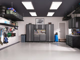 Pro Series 14 Piece Cabinet Set with Lockers, Base, Wall, Tool Drawer Cabinets and 56 in. Worktop