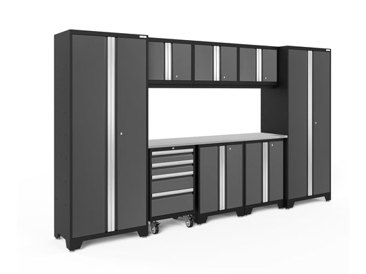 Bold Series 9 Piece Cabinet Set with 2 Base, Tool, Wall Cabinets and 30 in. Lockers