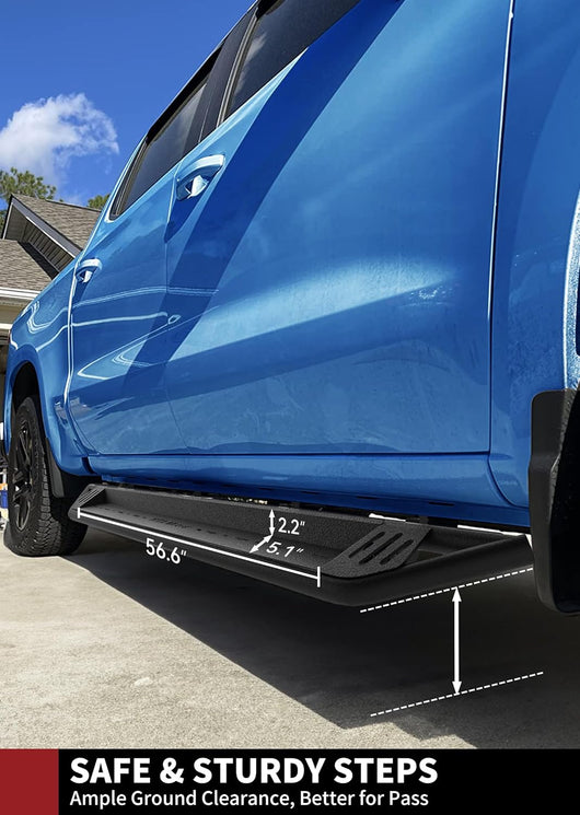 YITAMOTOR® Running Boards, Drop Side Steps Compatible with 2019-2025 Ram 1500 Crew Cab New Body Style, Black Powder Coated Off-Road Nerf Bars