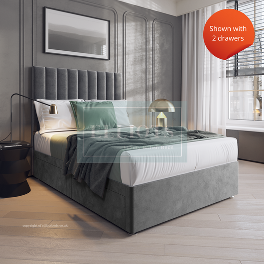Lyon Divan Bed with Storage Options + Floor-standing Headboard