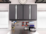 Pro Series 7 Piece Cabinet Set with Base, Wall, Tool Drawer Cabinet, Lockers and 56 in. Worktop
