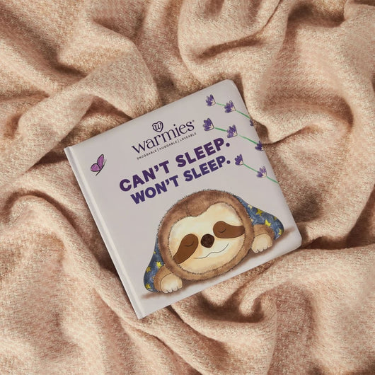 Night Time Story with Microwavable Soft Toy Sloth Can't Sleep Won't Sleep Book