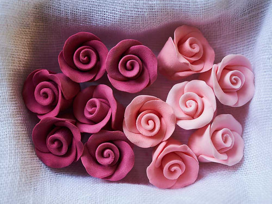 3 tier Wedding Cake with Pink Ombre Roses