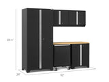 Pro Series 6 Piece Cabinet Set with Base, Wall Cabinet, Locker and Utility Cart